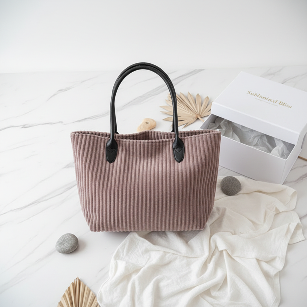 Classic Corduroy Shoulder Tote Bag
