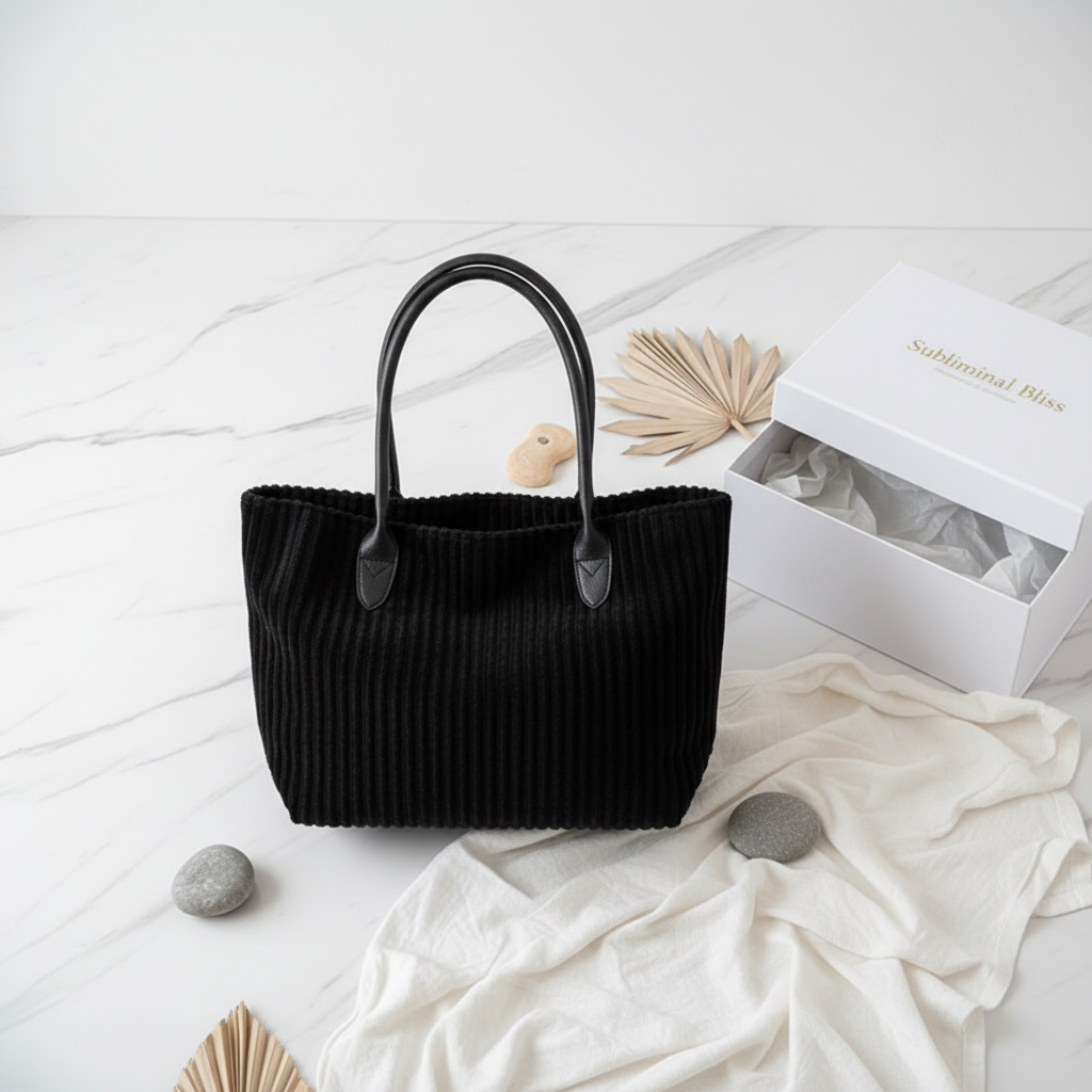 Classic Corduroy Shoulder Tote Bag