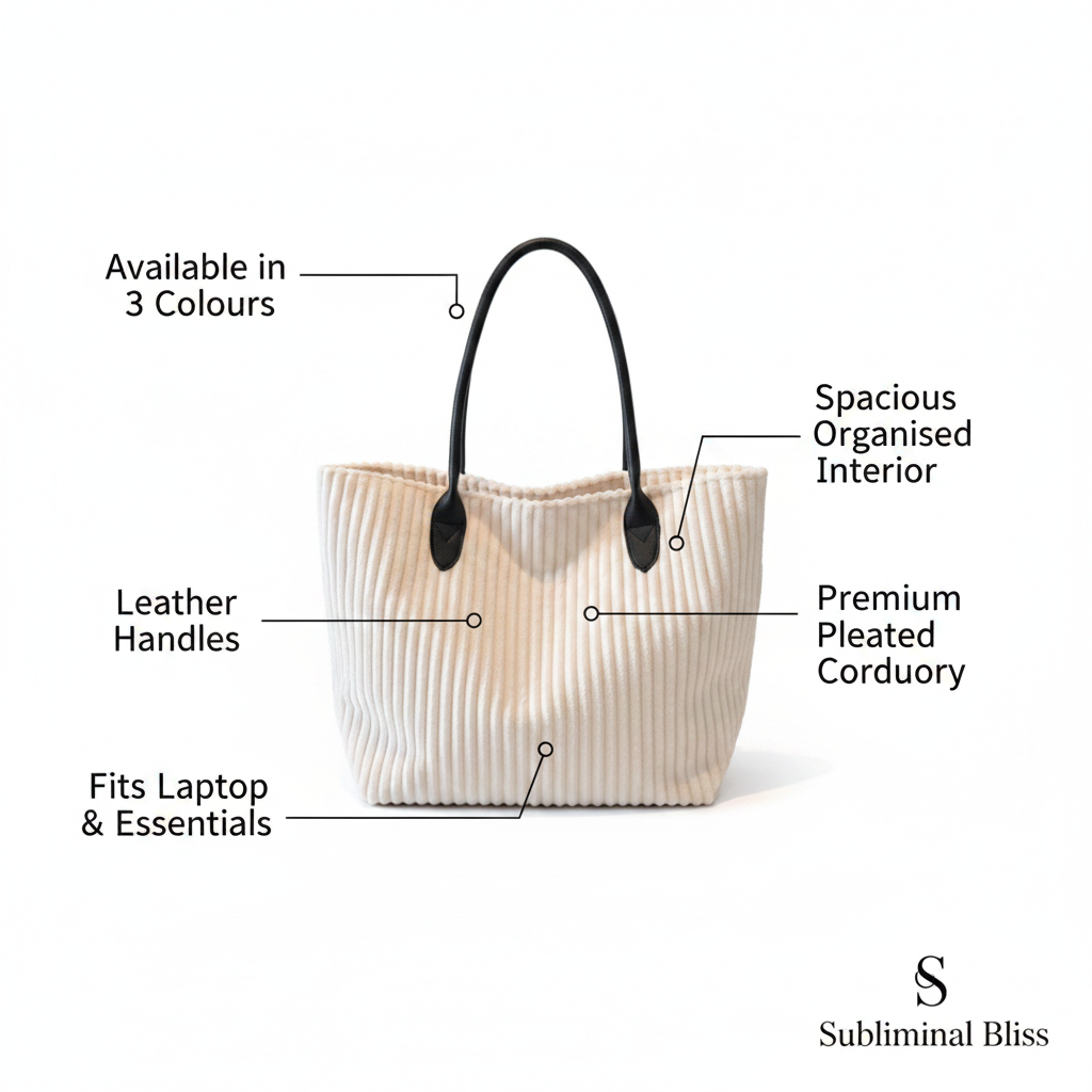 Classic Corduroy Shoulder Tote Bag