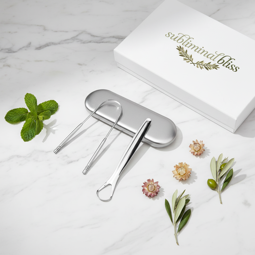 Oral Bliss™ – Stainless Steel Tongue Scraper