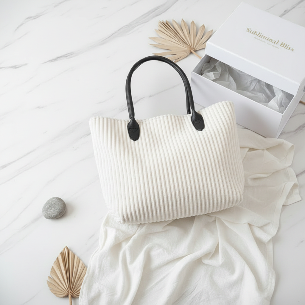 Classic Corduroy Shoulder Tote Bag